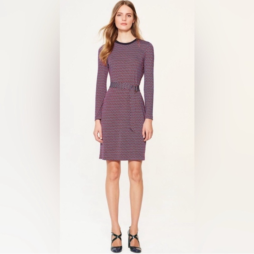 TORY BURCH Musee Dress with Belt Long Sleeve Dress LIKE NEW women’s M - Picture 7 of 10